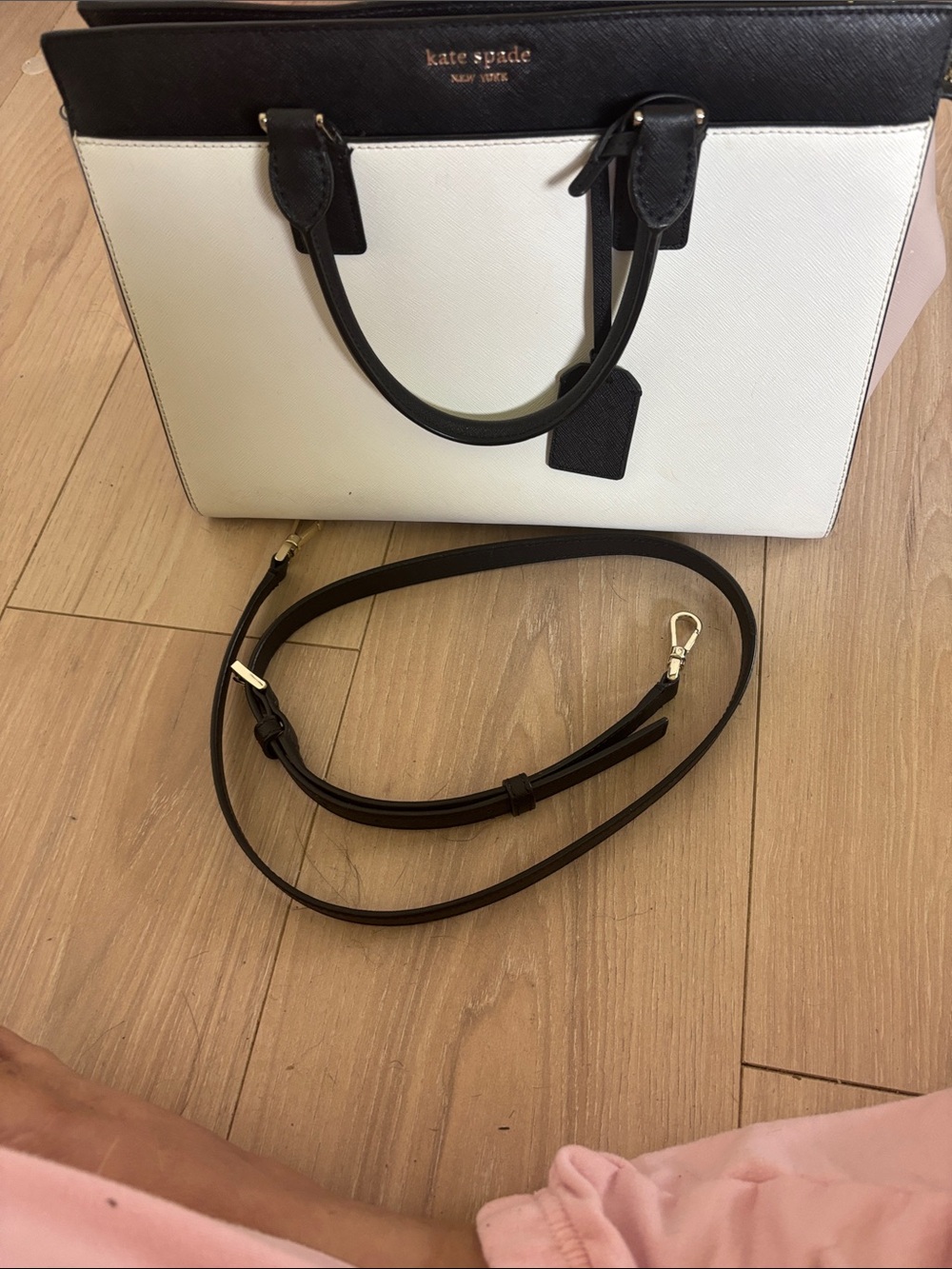 kate spade Black and White Colorblock Leather Satchel - Picture 2 of 11